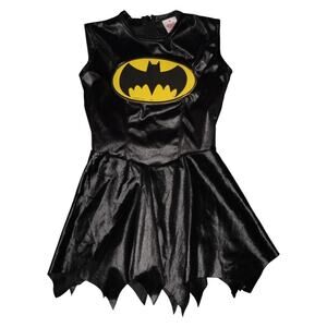 Vintage DC Comics Batgirl Costume Dress Made in USA Shiny Black Size S Nylon